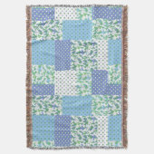 Blue Green Imitats Patchwork Snowdrops und Polka D Decke (Vorderseite Vertikal)