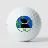 Blue Green Island Black Dog Golf Ball (Vorderseite)