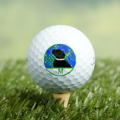 Blue Green Island Black Dog Golf Ball (Insitu T-Shirt)