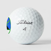Blue Green Island Black Dog Golf Ball (Logo)