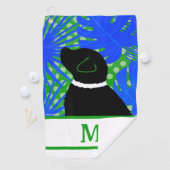 Blue Green Island Black Dog Golf Handtuch (Insitu)