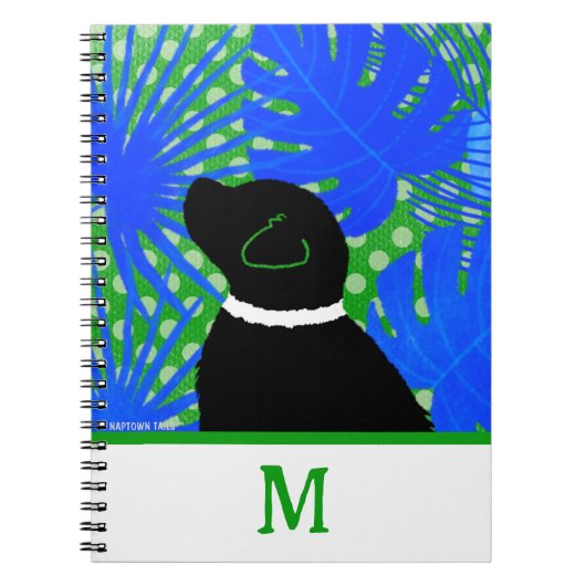 Blue Green Island Black Dog Notebook Notizblock (Vorderseite)