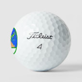 Blue Green Island Yellow Dog Golf Ball (Logo)