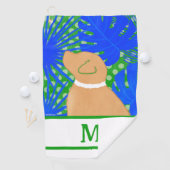Blue Green Island Yellow Dog Golf Handtuch (Insitu)