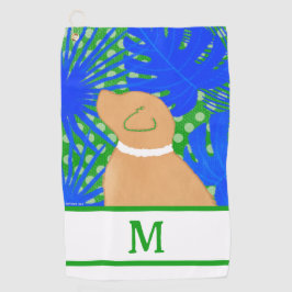 Blue Green Island Yellow Dog Golf Handtuch