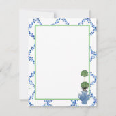 Blue Green Ivy Lattice Topiary Ginger Jar Jars Mitteilungskarte (Vorderseite)