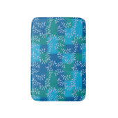 Blue Green Ivy Leaf Watercolor Badematte (Vorderseite Vertikal)