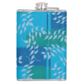 Blue Green Ivy Leaf Watercolor Flachmann (Rückseite)