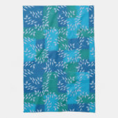 Blue Green Ivy Leaf Watercolor Geschirrtuch (Vertikal)