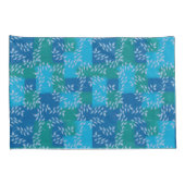 Blue Green Ivy Leaf Watercolor Kissenbezug (Rückseite-Rechts)