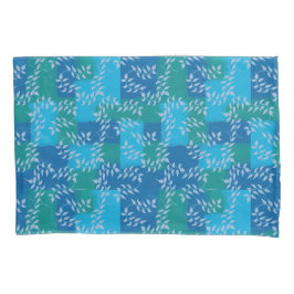 Blue Green Ivy Leaf Watercolor Kissenbezug