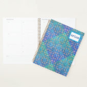 Blue Green Kaleidoscope Muster Boho Name Planer (Anzeige)