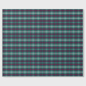 Blue Green Kariert Christmas Geschenkpapier (Flach)