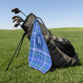 Blue & Green Kariert Golf Monogram Golfhandtuch (Gras)