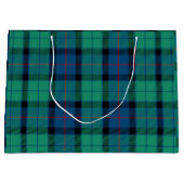 Blue Green Kariert Große Geschenktüte (Vorderseite)