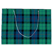 Blue Green Kariert Große Geschenktüte (Rückseite)