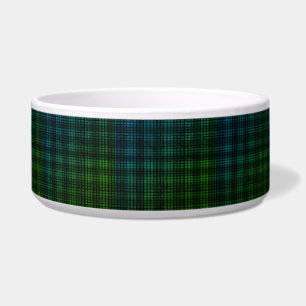 Blue Green Kariert Keramik Pet Bowl Napf