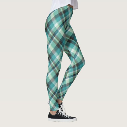 Blue Green Kariert Leggings (Rechts)