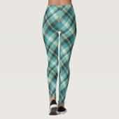 Blue Green Kariert Leggings (Rückseite)