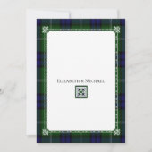 Blue & Green Kariert, Tartan Wedding Einladung (Vorderseite)