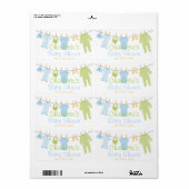 Blue & Green Lil Kleidung Baby Dusche Wasser Flasc (Vorne)