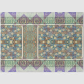 Blue Green Lila Arts Nouveau Floral Ephemera Seidenpapier (Vorderseite)