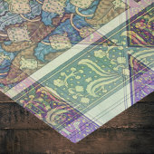 Blue Green Lila Arts Nouveau Floral Ephemera Seidenpapier