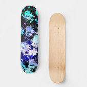 Blue Green Lila Paint Splash Abstrakt Skateboard (Vorderseite)