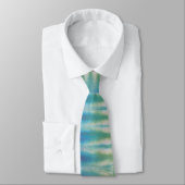 Blue Green Lila Stripe Gefärbte Krawatte Necktie (Gebunden)