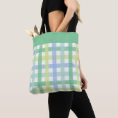 Blue Green Limon Pastel Modern Gingham Pattern Tasche (Von Nahem)