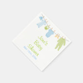 Blue & Green Litthes Baby Dusche Napkins Serviette (Ecke)