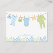 Blue & Green Little Kleidung Diaper Raffle Tickets Begleitkarte (Rückseite)