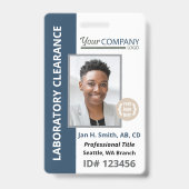 Blue Green Logo Entry Employee Foto ID Ausweis (Vorderseite)