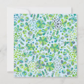 Blue & Green Lush Floral Baby Dusche laden ein Einladung (Rückseite)