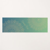 Blue Green Mandala Gradient Yogamatte (Vorderseite (Horizontal))