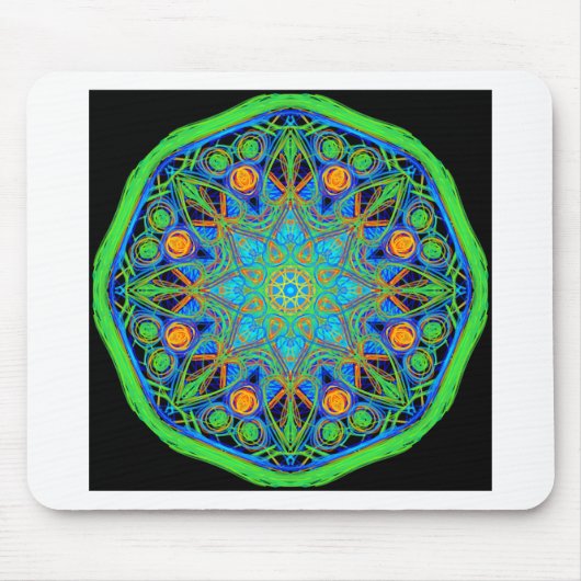 Blue Green Mandala Mousepad (Vorne)
