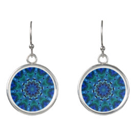 Blue Green Mandala Ohrringe