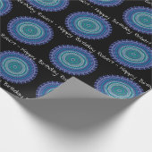 Blue & Green Mandala Personalize Name Geschenkpapier (Ecke)