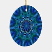 Blue Green Mandala Round Ornament (Rechts)