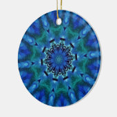 Blue Green Mandala Round Ornament (Links)