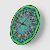 Blue Green Mandala Runde Wanduhr (Winkel)