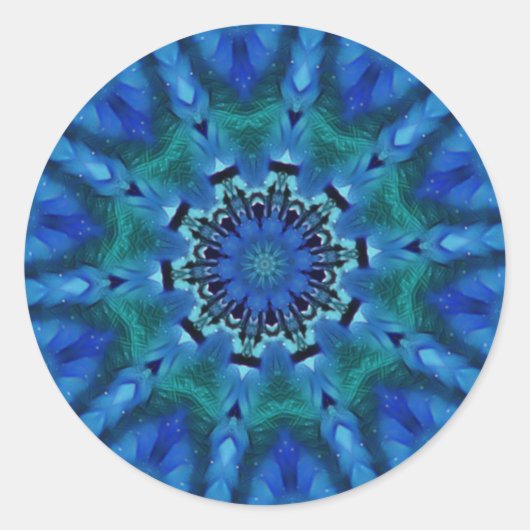 Blue Green Mandala Stickers (Vorderseite)