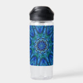 Blue Green Mandala Water Flasche (Rückseite)