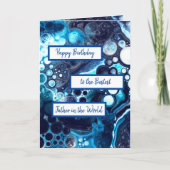 Blue Green Marble Art Happy Birthday Pater Karte (Vorderseite)