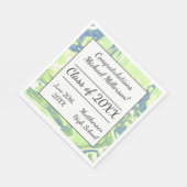 Blue & Green Marbour Paint Gefärbte Krawatte Paper Serviette (Ecke)