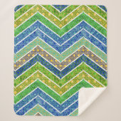 Blue Green Marokcan Lattice Chevrons Sherpadecke (Vorderseite)