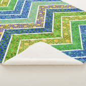 Blue Green Marokcan Lattice Chevrons Sherpadecke (3/4)