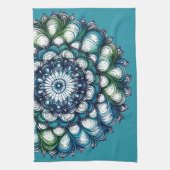 Blue Green Medallion - Abstrakt Geschirrtuch (Vertikal)