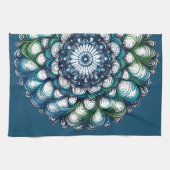 Blue Green Medallion - Abstrakt Geschirrtuch (Horizontal)