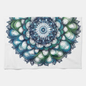 Blue Green Medallion - Abstrakt Geschirrtuch (Horizontal)